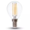Żarówka LED V-TAC 6W filament E14 kulka P45 VT-2466 6400K 600lm